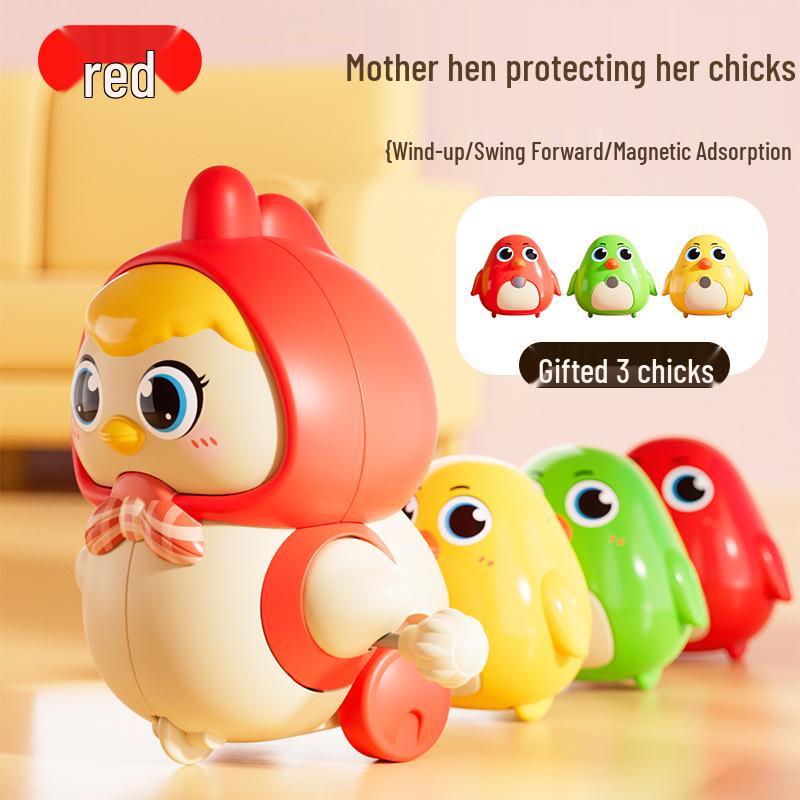 Магнитная заводная семья цыплят: Игрушка для ползания для раннего развития