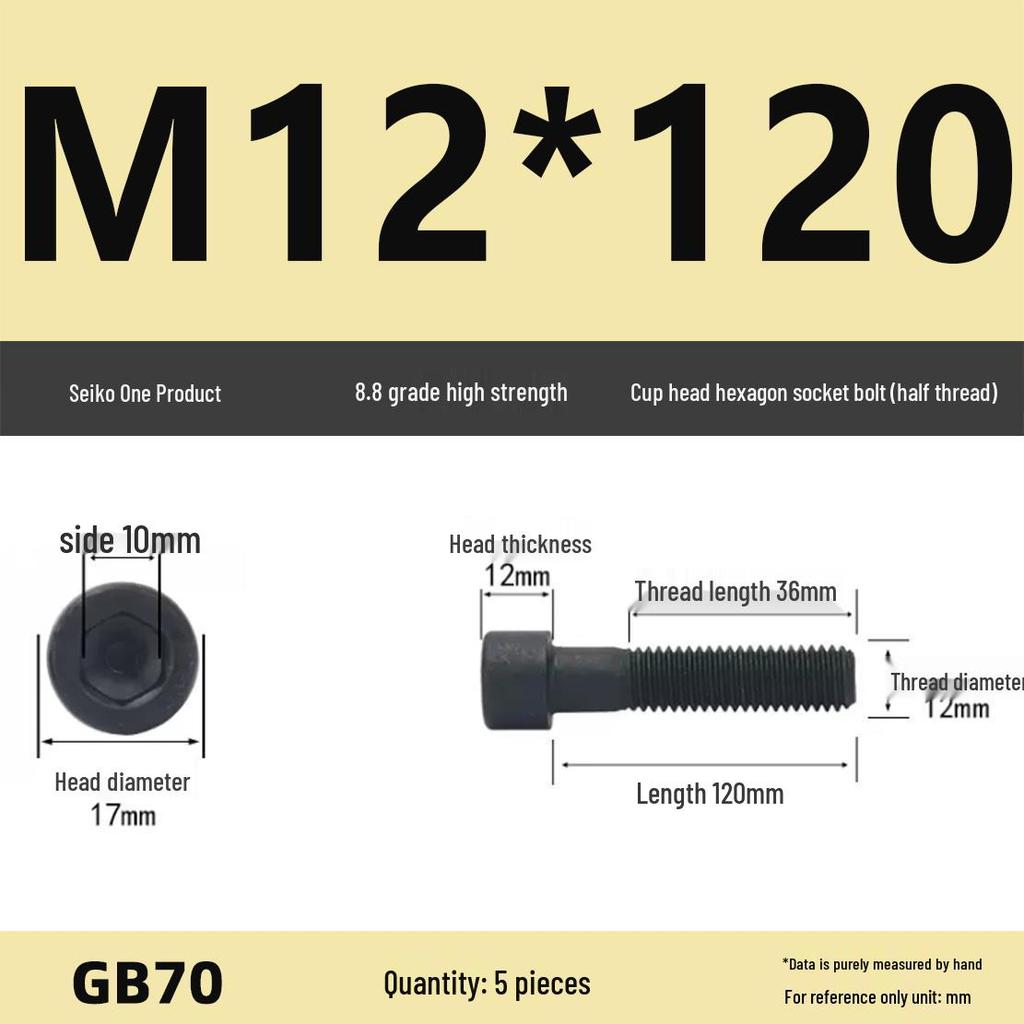 8.8 High-Strength Socket Head Cap Screw Bolt (M4-M16)