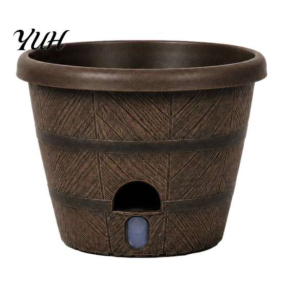 Small Large Plant Container Self Watering Planter with Water Level Indicator And Reservoir, Double Layer Flower Pot Plastic Drainage Holes for Indoor