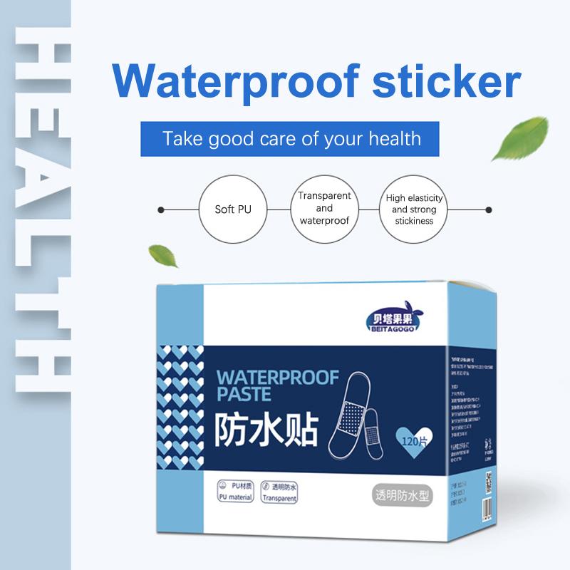 120Pcs Pu Transparent Waterproof Band Aid Adhesive Medical Strips Plaster For Wound Sports Bathing