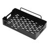 Storage Rack Wall Mounted Punch Free Stainless Steel Mesh Base with 3 Hooks for Kitchen BathroomBlack