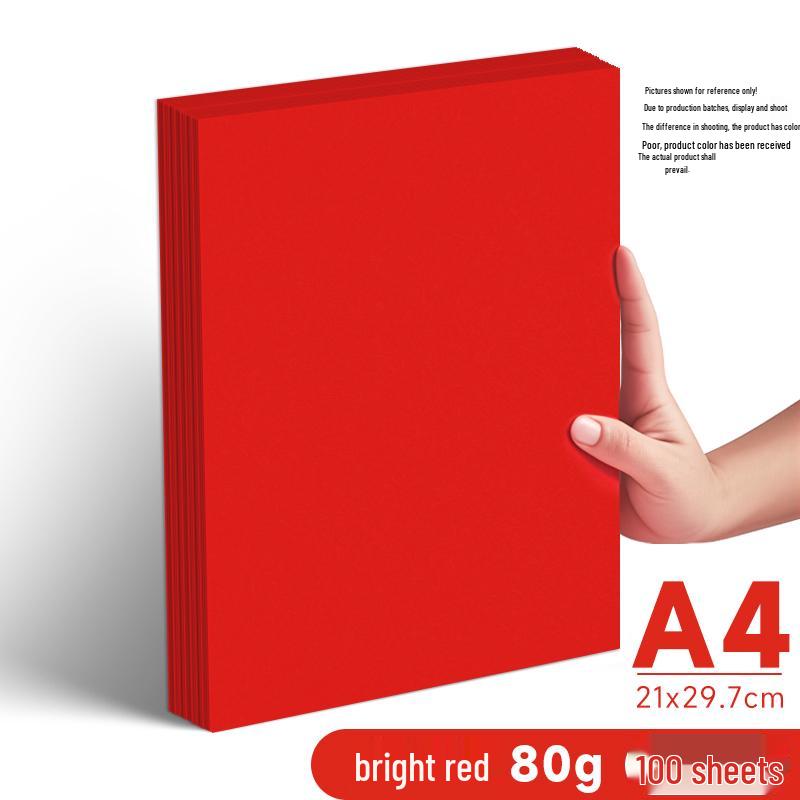 Ярко-красная бумага формата A4/A5, 70 г/м², для печати, офиса и рукоделия