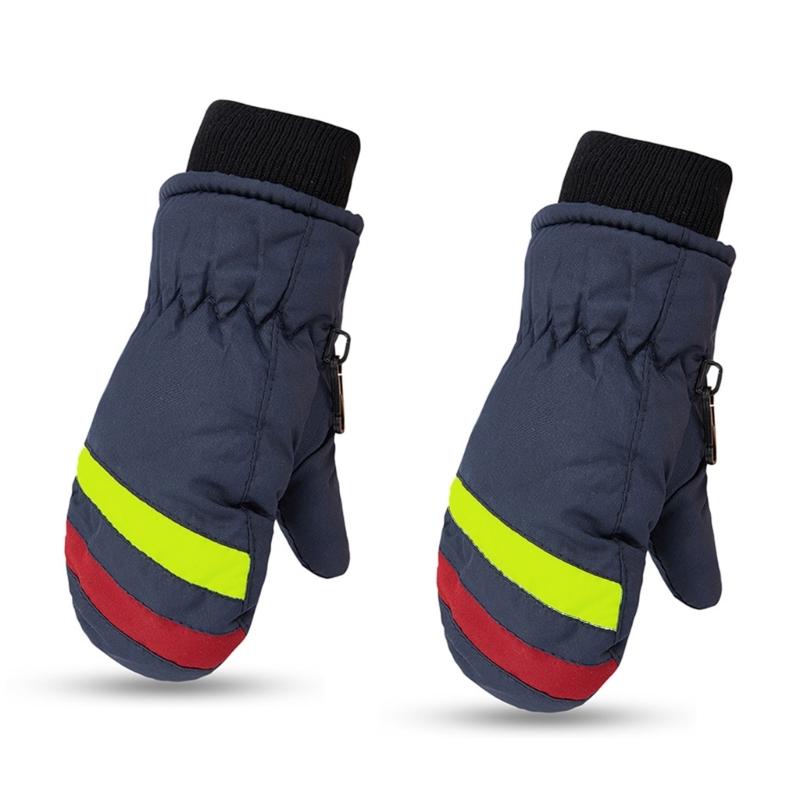 2-5 лет Водонепроницаемые Детские Лыжные Перчатки Зимние Велосипедные Перчатки Противоскользящие Перчатки Теплые Толстые Флисовые Митенки для Сноубординга Перчатки