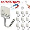 10 шт. прочные магнитные крючки многоцелевые крючки для хранения дома кухня бар крючки для хранения ключей крючки для ванной вешалки