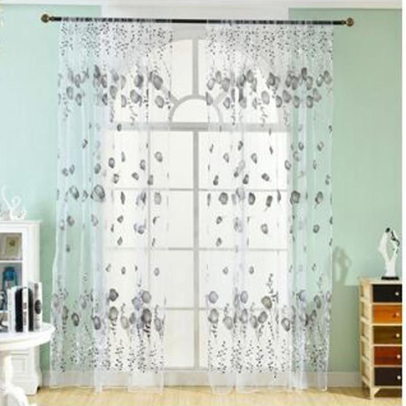 Tulle Printed Curtains for Living Room Window Home Decor