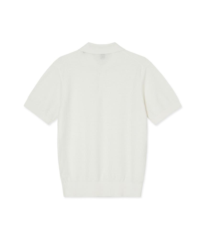 IOLO Pk Textured Linen Half Collar_White