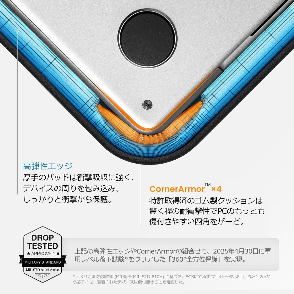 tomtoc Противоударный чехол для ноутбука для дюймовых MacBook Air, MacBook Pro и Surface Pro 360° 11.6-13.8 (M4, M3, M2, M1) (2025-2018), (13, M2, M1) (2022-2016),