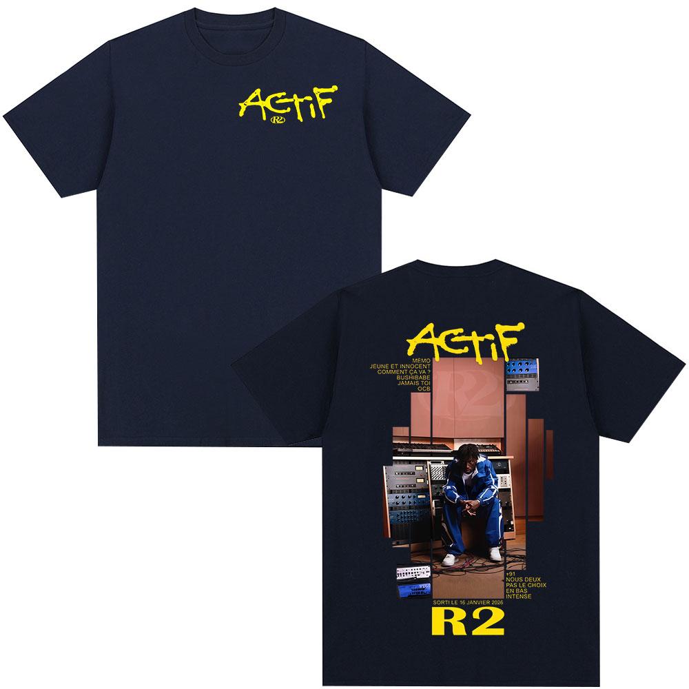 Rapper R2 Actif Album 2026 T Shirts Unisexs Women Clothing Casual Cotton Vintage Tshirt Fashion Harajuku Short Sleeve Tshirts
