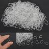 500Pcs Clear White Ponytail Holders Elastic Rubber Band Hair Ties Ropes Rings