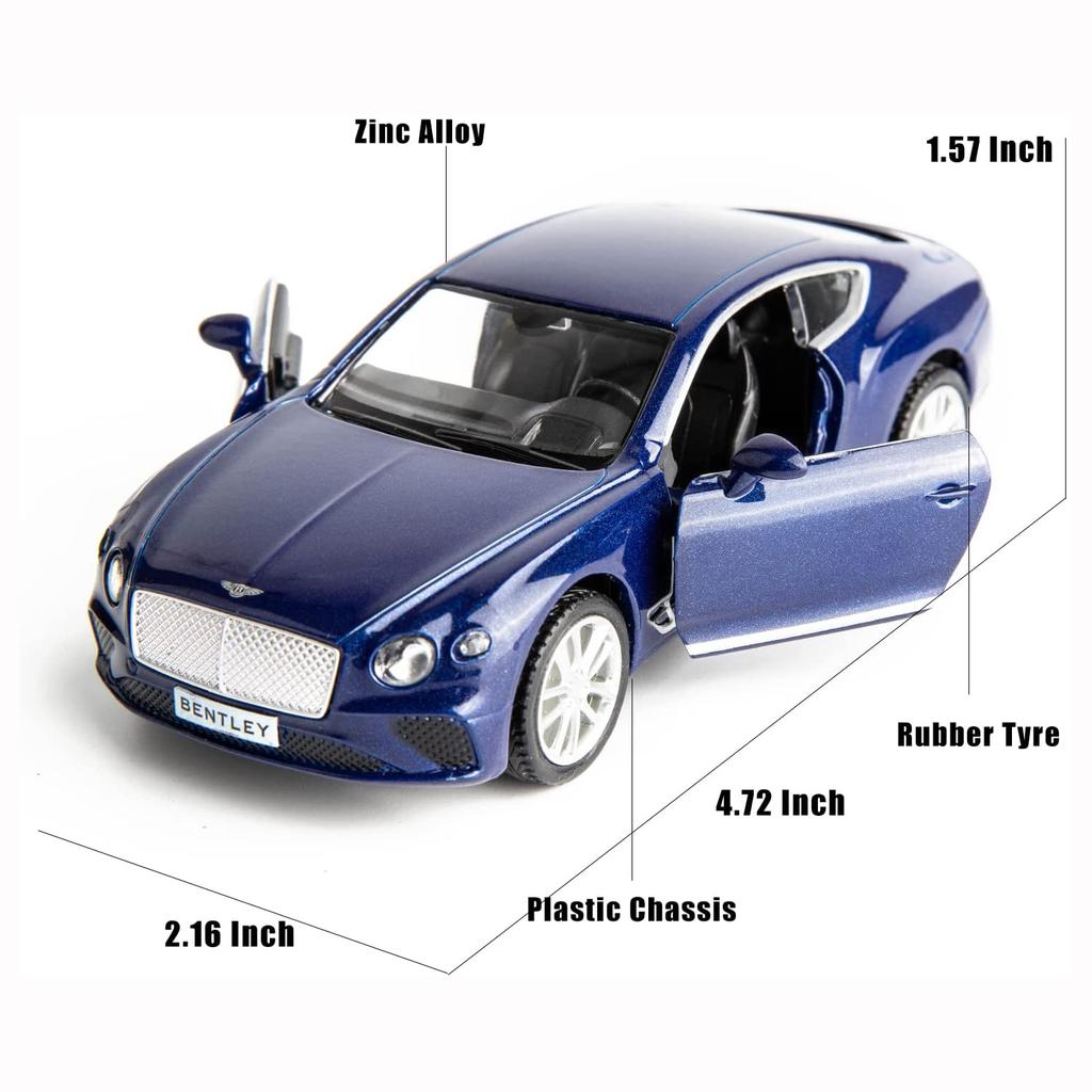 1:36 Совместимость с моделью автомобиля из сплава для литья под давлением Bentley Continental GT Игрушечный автомобиль, транспортные средства с откатным механизмом Игрушечный автомобиль для малышей Дети Мальчики Девочки Подарок Синий