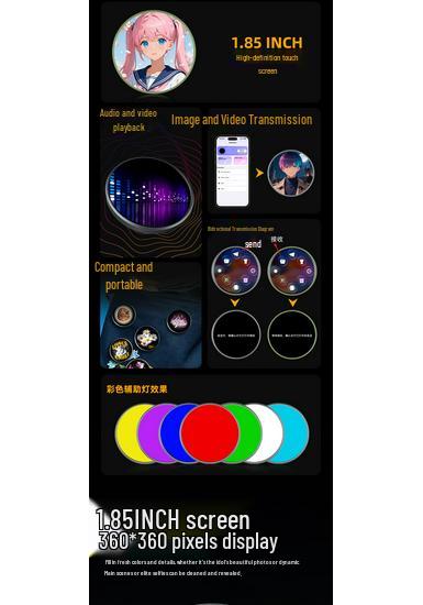 Электронный значок-подвеска Bluetooth с аниме-дизайном - Долгое время работы от батареи и видеодисплей