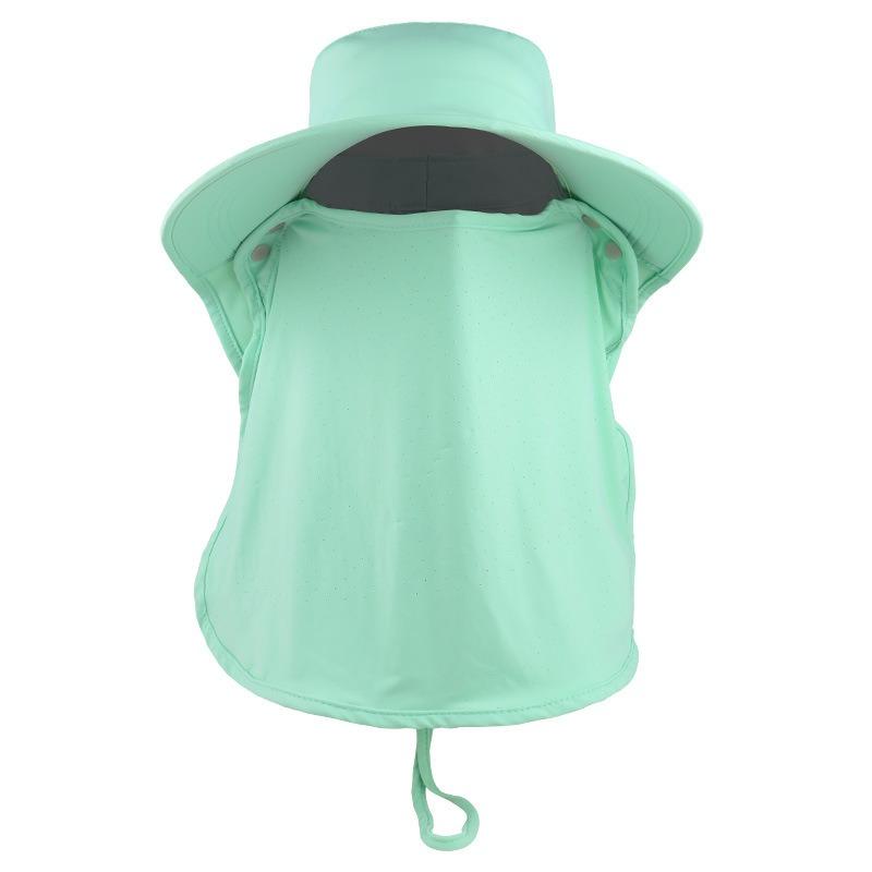 Sunscreen Hat Women's Summer UV Protection Face Protection Neck Big Eaves Removable Mask Cycling Hat Shawl Hat Shade
