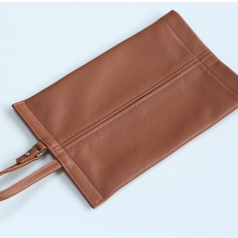 Роскошный держатель для салфеток из натуральной кожи для автомобиля