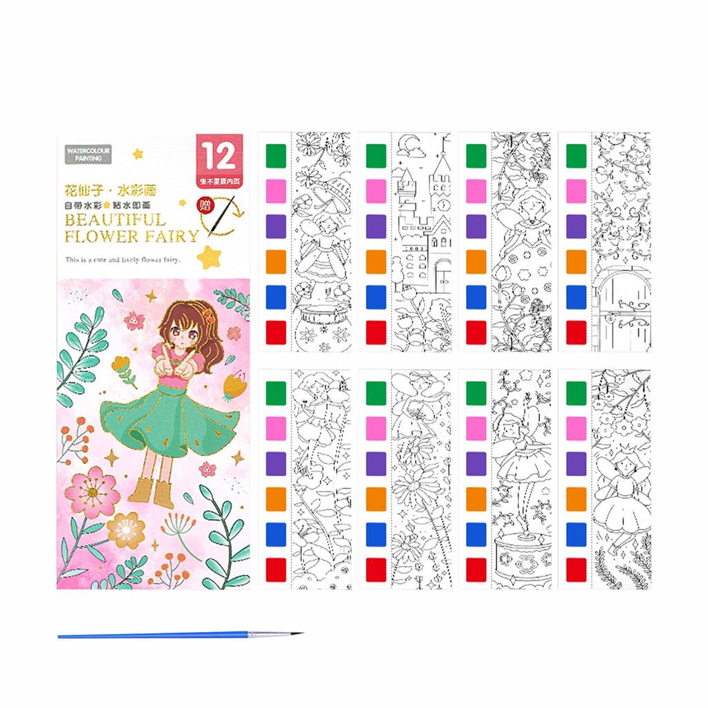 Портативная детская акварельная раскраска со встроенной краской и порошком