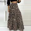 Womens Casual Leopard Print Loose Long Skirts