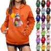 Женская зимняя рождественская толстовка с капюшоном, флисовая, с длинным рукавом
