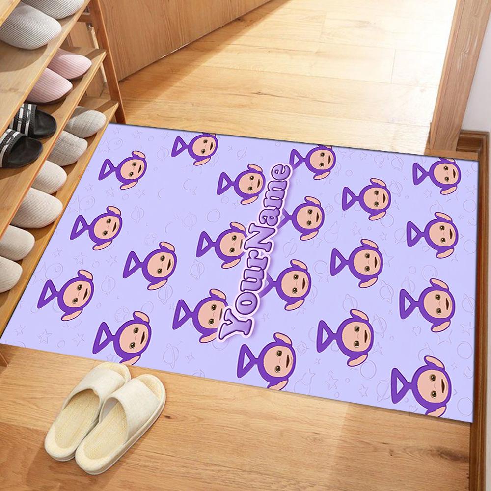 Teletubbies Customized Name Floor Mat Suitable for Dormitory Game Room Living Rooms Foyer Anti-slip Rug Office home decor