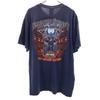 Back Print BOURBON STREET Short Sleeve T-shirt XL Navy Men's Used