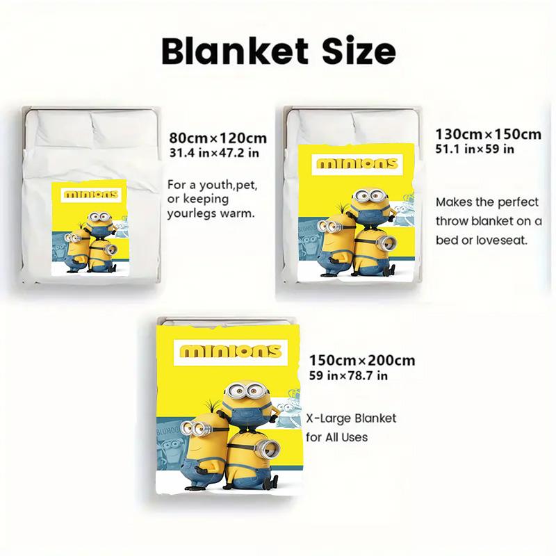 Cartoon Flannel Blanket Soft Warm Lightweight Throw Blanket for Kids Room Bedroom Sofa Couch Cute Home Decor Gift for Children