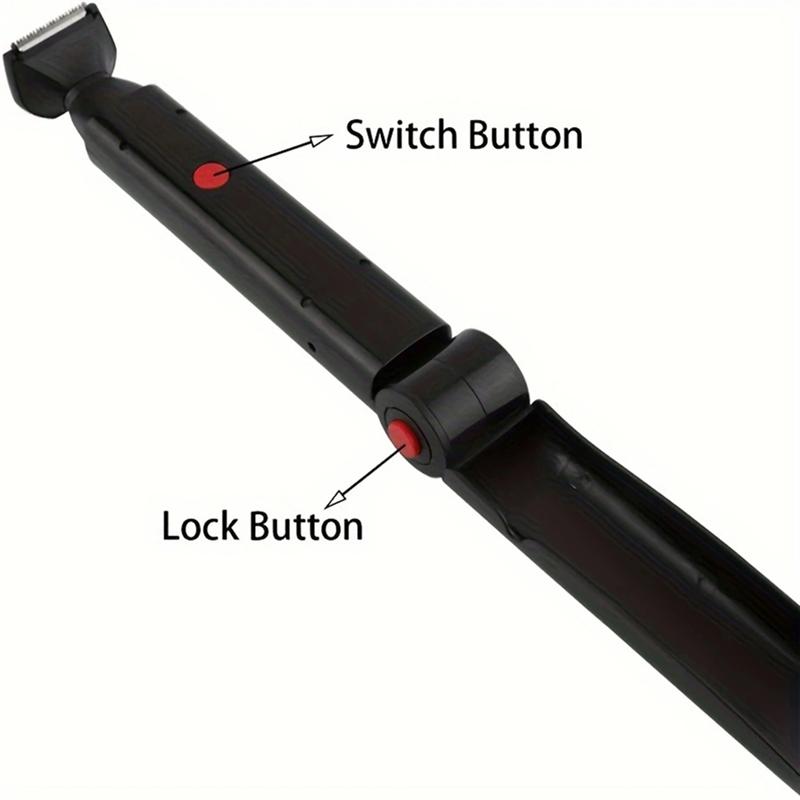 Back Hair Removal 2 In 1 Electric Back Shaver Rechargeable Foldable Handle Facial Hair Trimmer Men Body Grooming Tool Groomer