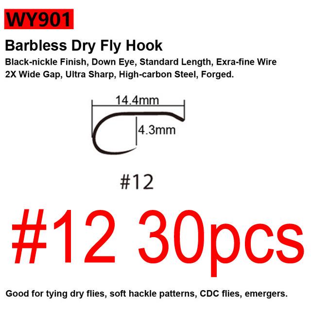 Черные никелевые крючки для завязывания мушек Bimoo, 30 шт./упак., крючки для завязывания мушек Nymph Stonefly Emerger Streamer Caddis, сухие крючки для мушки, крючки для ловли форели