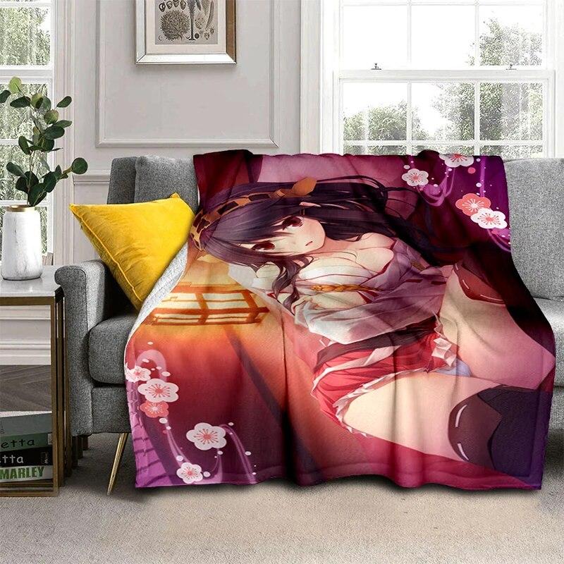 Hot Anime Sexy Girl Soft Plush Sofa Bed Throwing Cartoon Picnic Blankets Modern Flannel Blanket Gedruckt Bettdecke Geschenk Gift