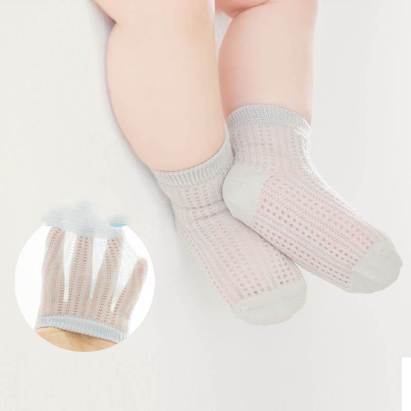 5Pairs/Set Summer Kids Babys Contrast Mesh Socks Solid Infant Girls Mid Tube Cotton Socks Newborn Breathable Socks Toddler Socks