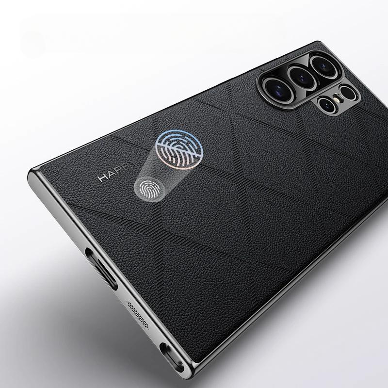 Роскошный кожаный чехол для телефона Samsung S25 Ultra Plating Camera Lens Ptotection Hard Back Cover Bumper для Galaxy S25 Plus