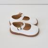 [BABYZZAM] Unisex Enamel Flat White, A026, 7000026535, Popular Korean Shoes