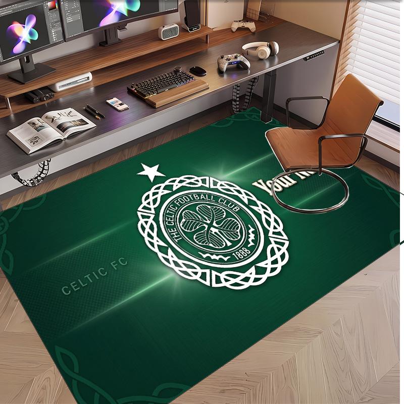 Personalized Crystal Velvet Carpet Celtic FC Pattern Non Slip Floor Rug