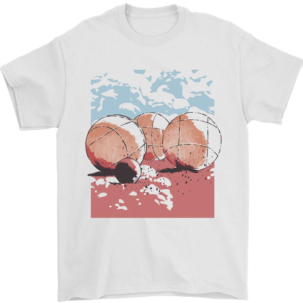 Men's Cotton T-shirt Summer Casual Graphic Tee Short Sleeve Petanque Balls Boules Bowls Mens T-Shirt,Unisex,gift,Top