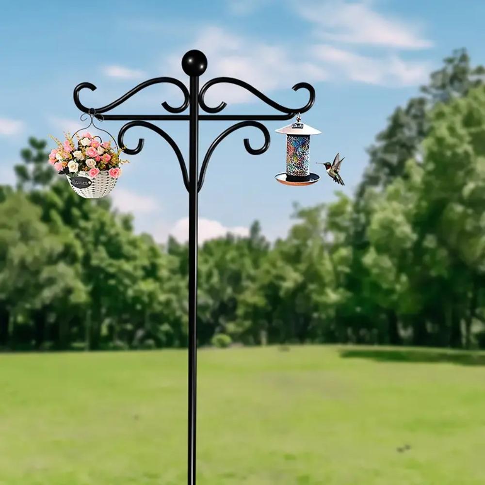 Черные подвесные крюки для корзин, регулируемые крюки для растений, металлические пастушьи крюки, для помещений и улицы