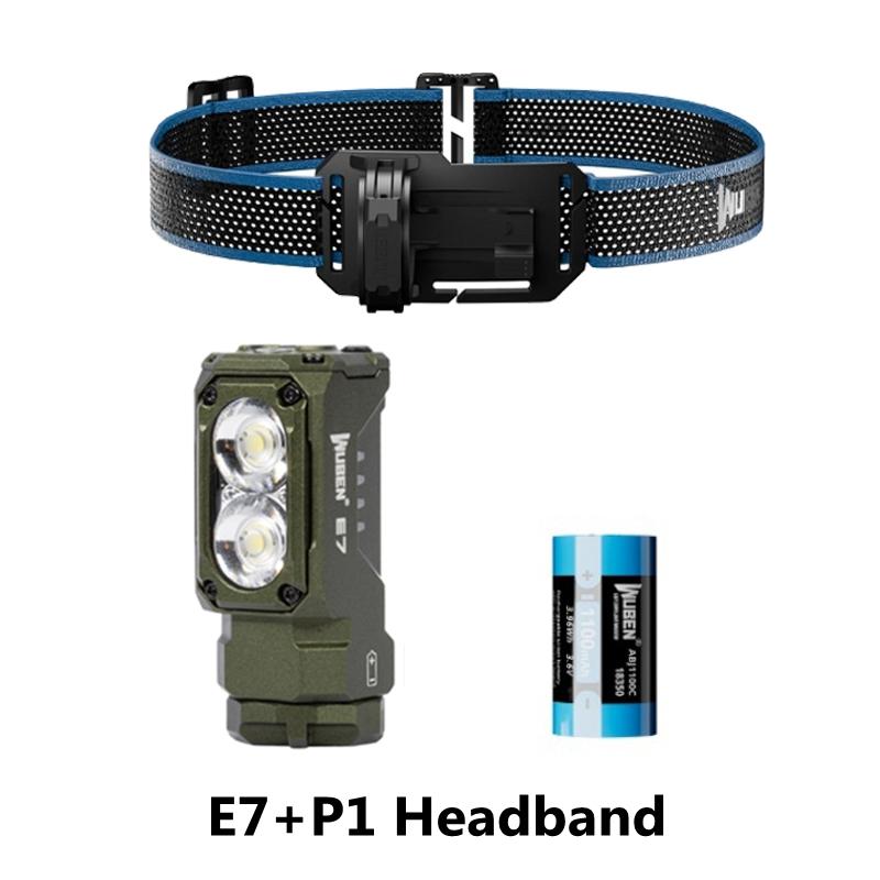 WUBEN E7 Headlamp 1800Lumens 180° Beam Range Portable Waterproof Magnetic Rechargeable Flashlight For Outdoor Camping Running