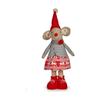 Decorative Figure Mouse Christmas 48 Cm White Red Gray Cream