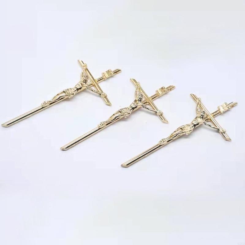 62KD 10pcs Gold Crucifix Wall Blessing Sacred Handheld Catholic Metal
