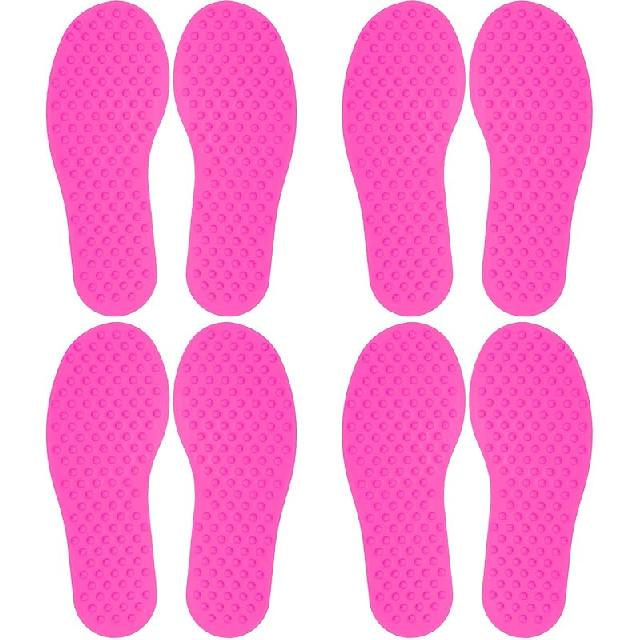 PATIKIL Feet Markers for Classroom, 4 Pairs Plastic Floor Foot Shaped Non Slip Spots Carpet Markers for Education Preschool Children Teacher