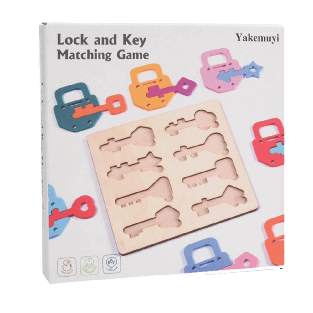 Wooden Locks Keys Baby Lock Key Matching Puzzle Colors Cognitive Shape Matching Montessori Educational Toy Lock Key Game