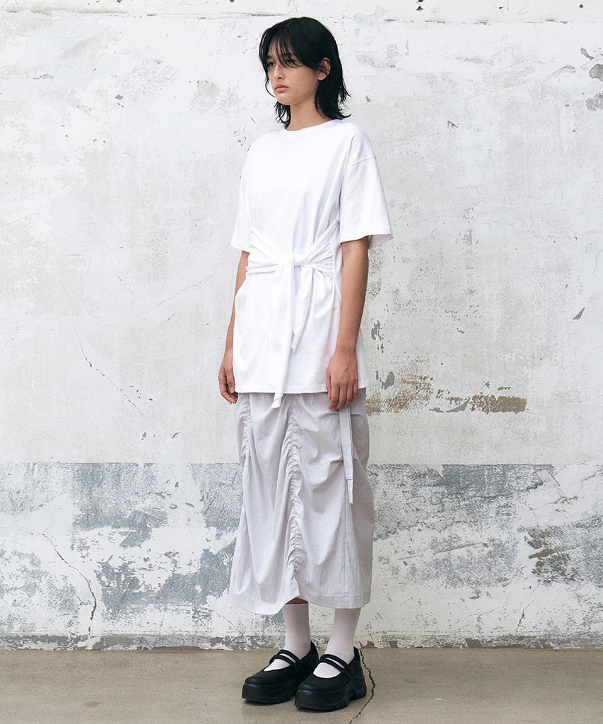 INSILENCE WOMEN Knotted Oversized T-Shirt White