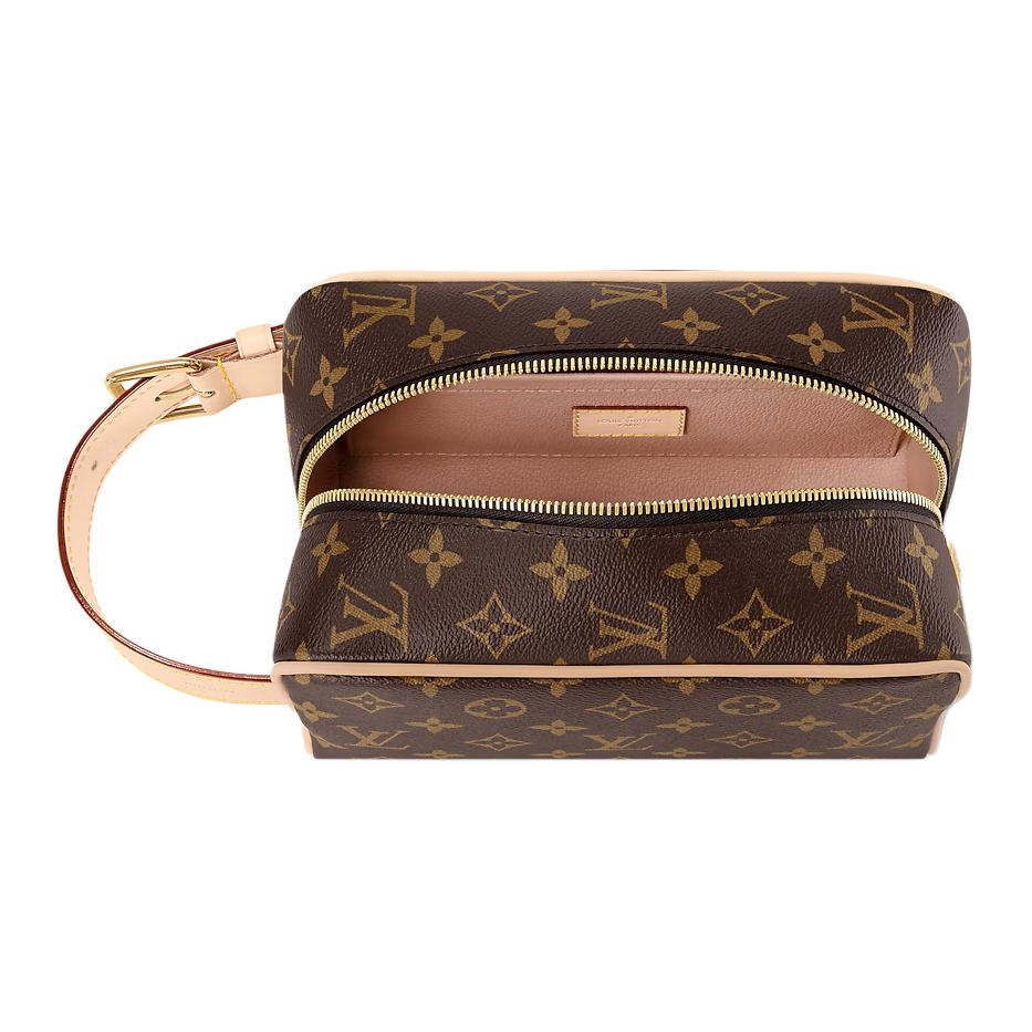 Louis Vuitton Косметичка Monogram Canvas с кожаной отделкой Женская косметичка Коричневый M83112