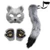 Factory Direct  Cute Furry Red Panda Costume Set Mask Tail Paw Gloves for Halloween Party