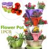 1PC Stackable Plastic Flower Pot Planter Plant Vase Holder Nursery Pots 5 Colors Home Garden Balcony