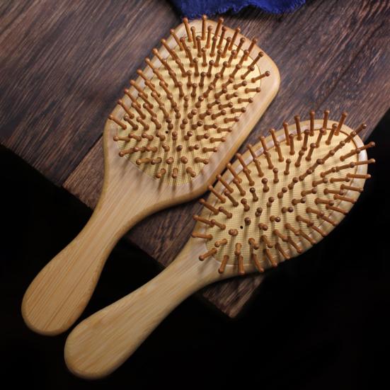 Bamboo Air Cushion Brush Men Women Scalp Massage Hair Comb Anti-static Portable Fluffy Hair Styling Detangling Paddle Brush
