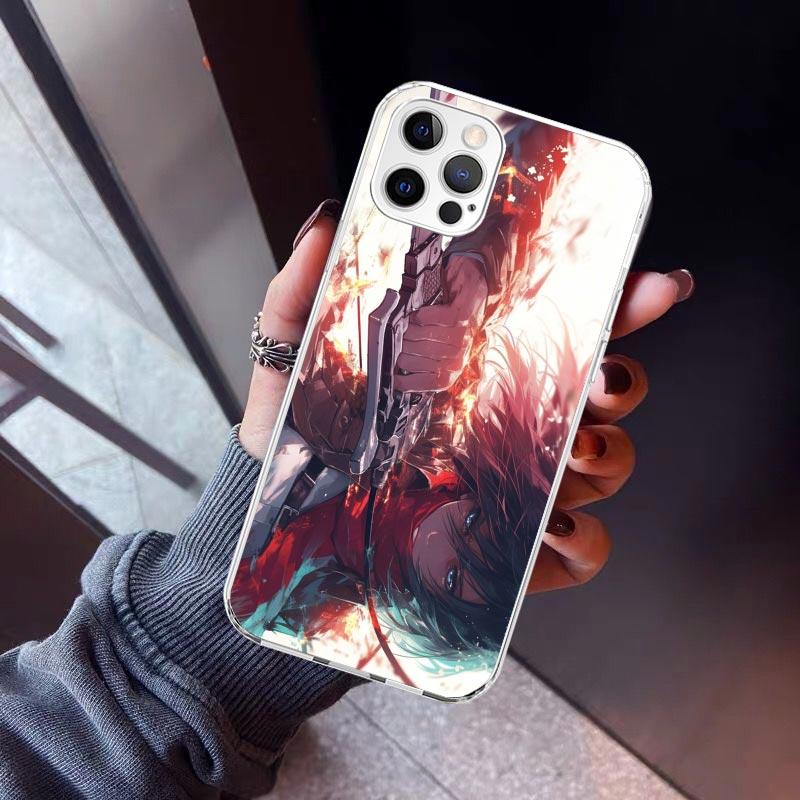 A-Атака на Титанов Энни Микаса Чехол для Телефона Для iPhone 17 Air 11 13 Mini 14 15 Plus 16 12 Pro Max 16E SE 7 8 Узор Мягкий ТПУ Ba