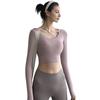 Inner Padded Yoga Tops Women Sexy Back Long Sleeve Yoga Top Sport High