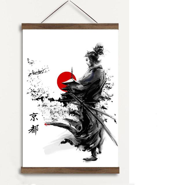 Япония Самурай Аниме Плакат Абстрактное Настенное Искусство Бусидо Холст Картина Японские Воины Портретная Картина Печать Домашний Настенный Декор Без Рамки