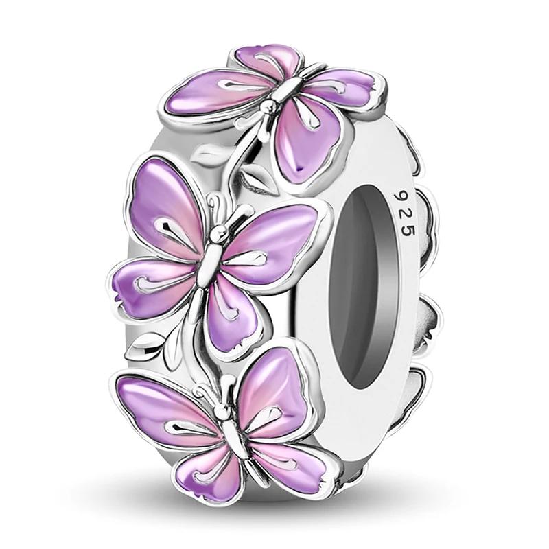 Copper Butterfly Series Cute Charms Beads Fit Original Pan Bracelet Bangle High Quality Diy Jewelry For Womens