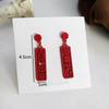 Square Long Hanging Earrings for Women Colorful Enamel Geometric Statement Dangle Earrings Girls Drop Earrings pendientes