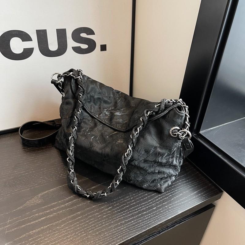 IELGY Women's Vintage Folded Premium Underarm Bag, Fashion Travel Bag, Large Capacity Shoulder Bag