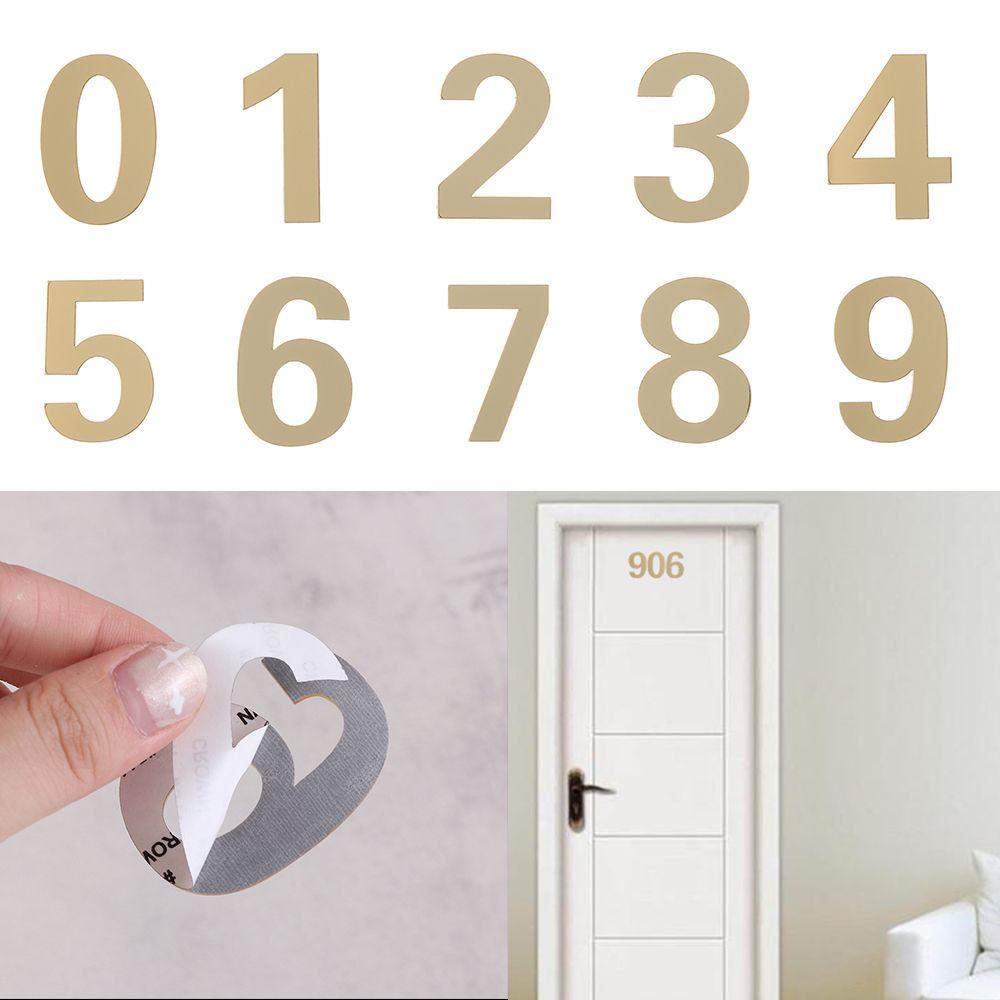 1Pcs Home Self-adhesive Hotel Home Sticker Address House Drawer Sign Door Numeral Plaque Gate Digits Door Plate Number