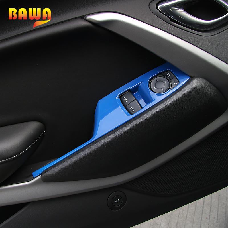 BAWA ABS автомобильные кнопки подъема окна, панель, декоративная крышка, планки, внутренние наклейки для Chevrolet Camaro 2017 Up Car